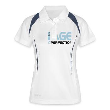 L'Age de la Perfection (2c) - Frauen Polo atmungsaktiv - Weiß/Navy - Vorne