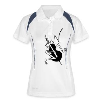Rockabilly double bass / double bass - Women's Polo breathable - white/navy - Front
