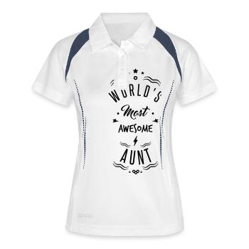 awesome aunt - Women's Polo breathable - white/navy - Front