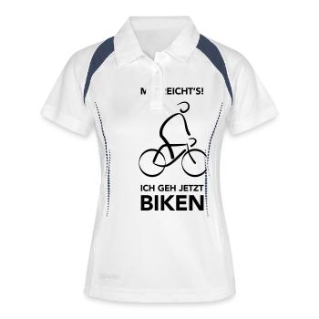 Fahrrad fahren biken Mountainbike MTB - Frauen Polo atmungsaktiv - Weiß/Navy - Vorne
