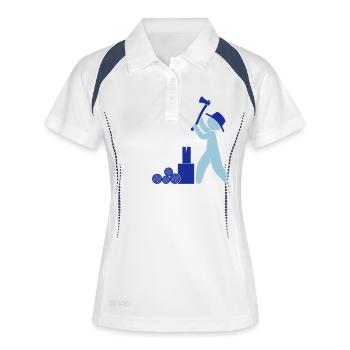 Hache de bûcheron Ranger - Polo respirant Femme - blanc/marine - Devant