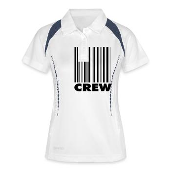 crew - Frauen Polo atmungsaktiv - Weiß/Navy - Vorne