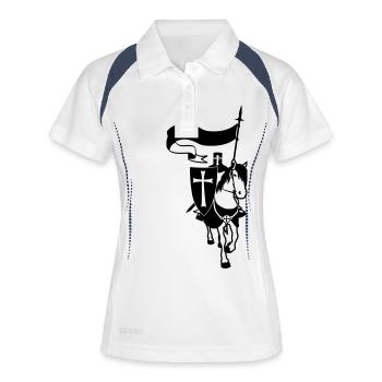 cavalier_templier - Polo respirant Femme - blanc/marine - Devant