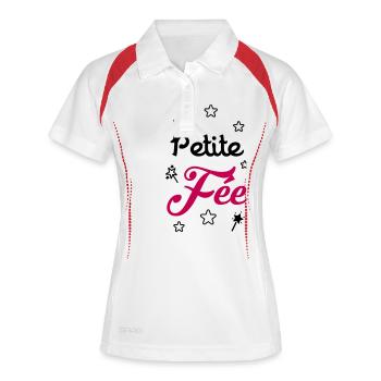 Mädchen / Fee / Prinzessin / Baby - Frauen Polo atmungsaktiv - Weiß/Navy - Vorne