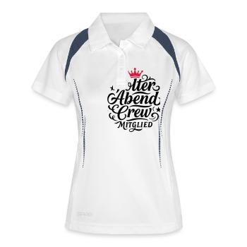 Polterabend Crew - Frauen Polo atmungsaktiv - Weiß/Navy - Vorne