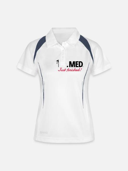 Médecin - Polo respirant Femme - blanc/marine