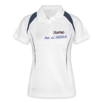 Pain au chocolat - Polo respirant Femme - blanc/marine - Devant