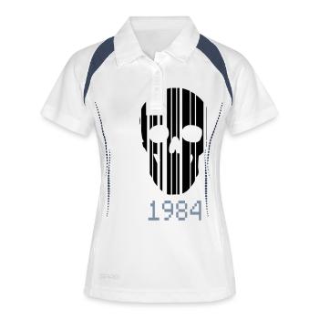 code à barres Crâne 1984 - Polo respirant Femme - blanc/marine - Devant