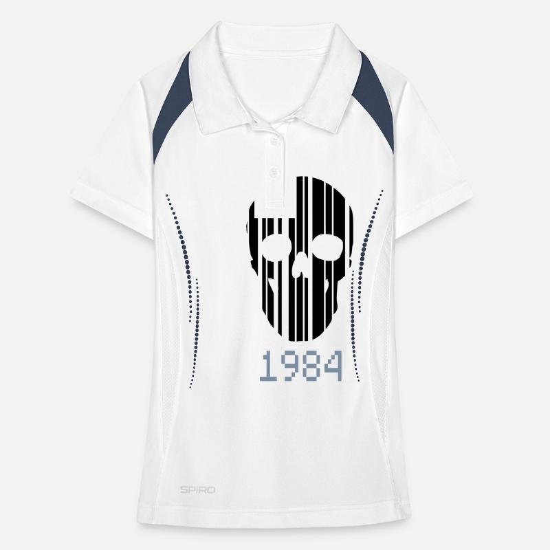 code à barres Crâne 1984 Polo respirant Femme