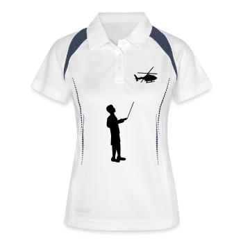 Remote-controlled model helicopter remote control - Women's Polo breathable - white/navy - Front