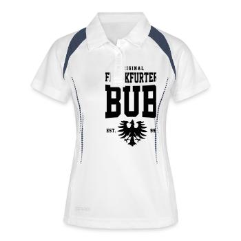 Original Frankfurter BUB - FFM - 069 - Frauen Polo atmungsaktiv - Weiß/Navy - Vorne