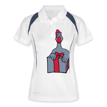 Liebe Weihnachten Gans Geschenke - Frauen Polo atmungsaktiv - Weiß/Navy - Vorne