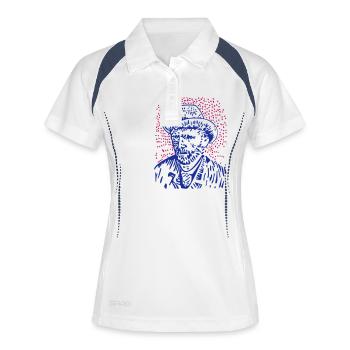 Vincent van Gogh - Frauen Polo atmungsaktiv - Weiß/Navy - Vorne