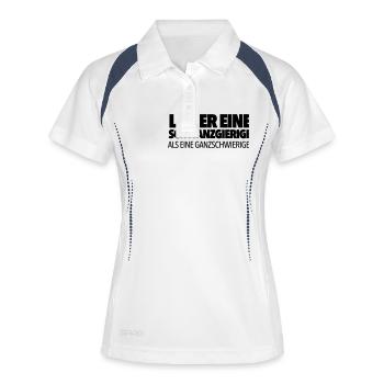 Schwanzgierige - Frauen Polo atmungsaktiv - Weiß/Navy - Vorne