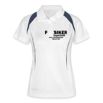 Physiker - Frauen Polo atmungsaktiv - Weiß/Navy - Vorne