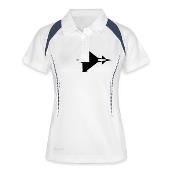 eurofighter_oben - Frauen Polo atmungsaktiv - Weiß/Navy - Vorne