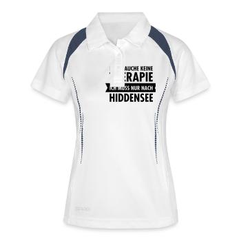 Therapie - Hiddensee - Frauen Polo atmungsaktiv - Weiß/Navy - Vorne