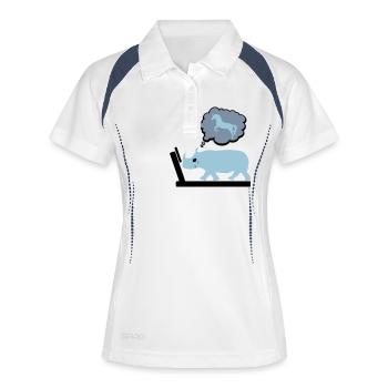 Fitness - Frauen Polo atmungsaktiv - Weiß/Navy - Vorne