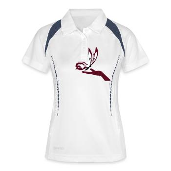 Butterfly Hand Zauber mariposa - Frauen Polo atmungsaktiv - Weiß/Navy - Vorne
