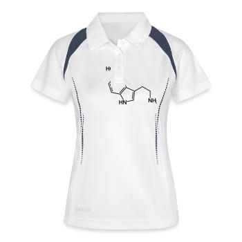 molécule de sérotonine - Polo respirant Femme - blanc/marine - Devant