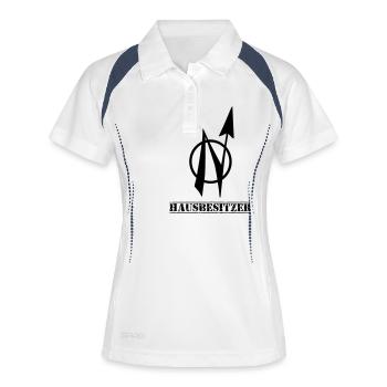 hausbesitzer - Frauen Polo atmungsaktiv - Weiß/Navy - Vorne