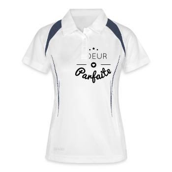 soeur parfaite - Polo respirant Femme - blanc/marine - Devant