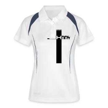 JOHNNY FÜR IMMER - Frauen Polo atmungsaktiv - Weiß/Navy - Vorne