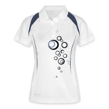 Kreise - Frauen Polo atmungsaktiv - Weiß/Navy - Vorne