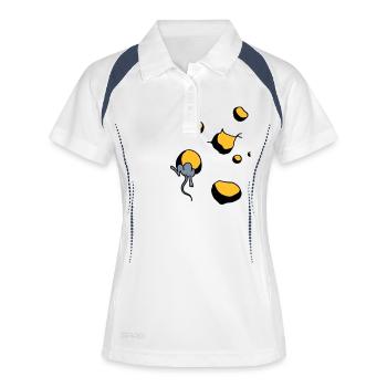 maus - Polo respirant Femme - blanc/marine - Devant