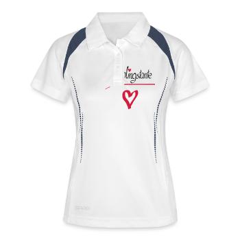 Lieblingstante Herz - Frauen Polo atmungsaktiv - Weiß/Navy - Vorne