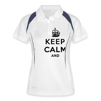 Keep calm and ... - Frauen Polo atmungsaktiv - Weiß/Navy - Vorne