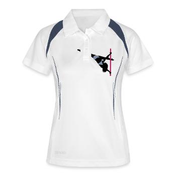 Pole Dance - Frauen Polo atmungsaktiv - Weiß/Navy - Vorne