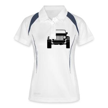 Jeep Wrangler JL - Frauen Polo atmungsaktiv - Weiß/Navy - Vorne