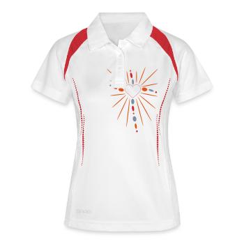 Croix mouvante - Polo respirant Femme - blanc/marine - Devant
