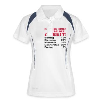 i always give 100% at work - Women's Polo breathable - white/navy - Front