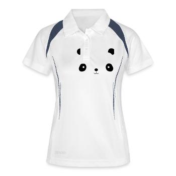 visage de panda - Polo respirant Femme - blanc/marine - Devant