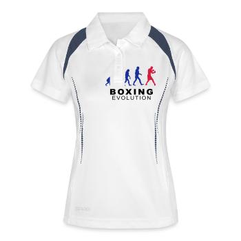 Boxing evolution - Frauen Polo atmungsaktiv - Weiß/Navy - Vorne