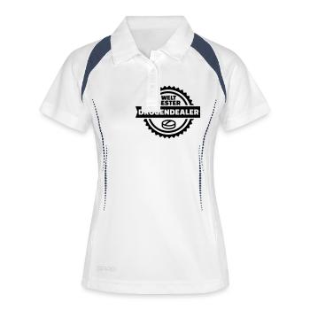Drogendealer - Frauen Polo atmungsaktiv - Weiß/Navy - Vorne