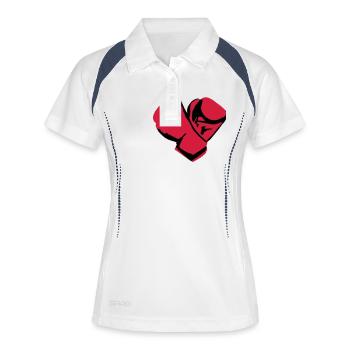 Boxen, Boxhandschuhe - Frauen Polo atmungsaktiv - Weiß/Navy - Vorne