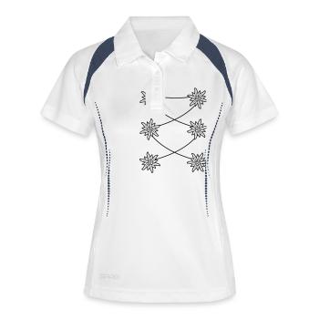 Tablier dirndl Edelweiss - Polo respirant Femme - blanc/marine - Devant