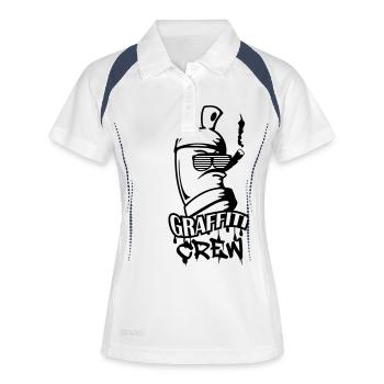 Équipe de graffiti - Polo respirant Femme - blanc/marine - Devant