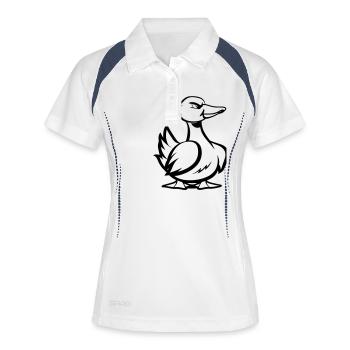 Bande dessinée de canard - Polo respirant Femme - blanc/marine - Devant