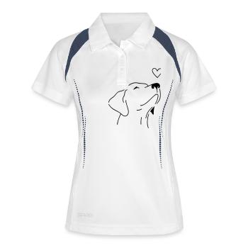 chien - Polo respirant Femme - blanc/marine - Devant