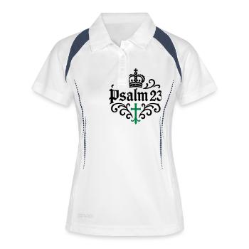Psaume 23 Chrétien - Polo respirant Femme - blanc/marine - Devant