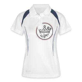 Krone Symbolik - Frauen Polo atmungsaktiv - Weiß/Navy - Vorne