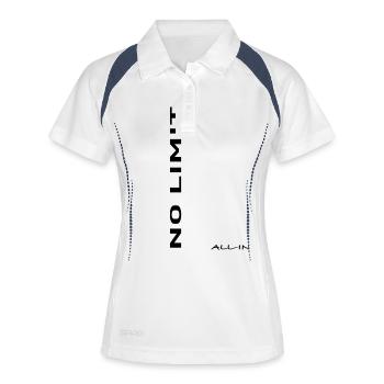 no_limit Poker - Polo respirant Femme - blanc/marine - Devant