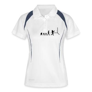 squash evolution - Frauen Polo atmungsaktiv - Weiß/Navy - Vorne