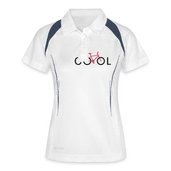 cool mountainbike - Frauen Polo atmungsaktiv - Weiß/Navy - Vorne