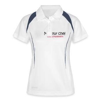 Meilleur chef tout simplement - Frauen Polo atmungsaktiv - Weiß/Navy - Vorne