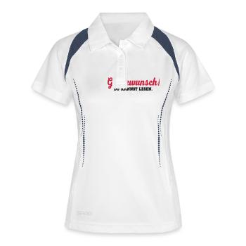 lesen - Frauen Polo atmungsaktiv - Weiß/Navy - Vorne
